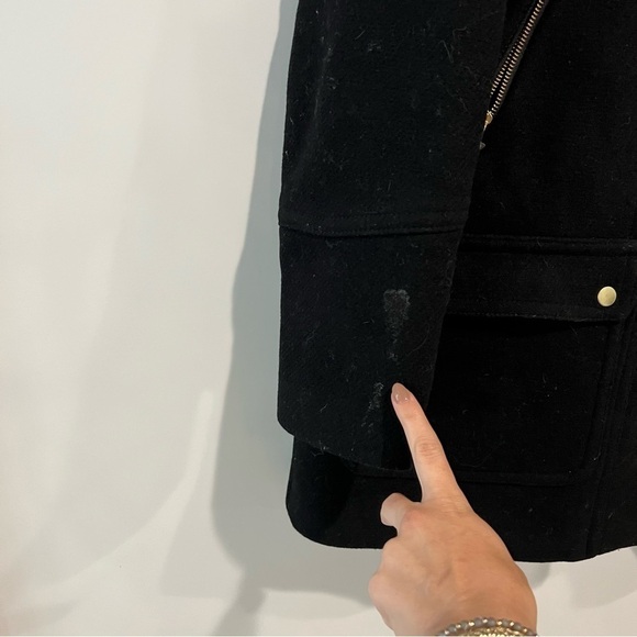 J. Crew Black Chateau Parka Italian Stadium Cloth Wool Jacket - Picture 14 of 16